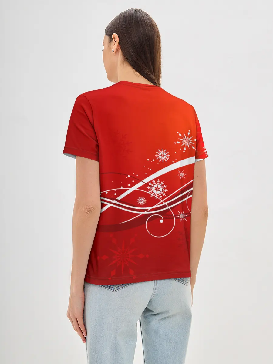 Женская базовая футболка / Отель хазбин Новогодний