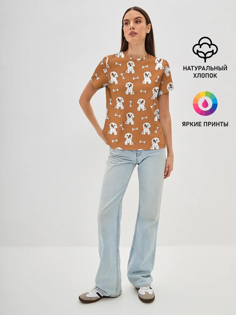 Женская базовая футболка / Пёс и кость