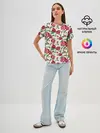 Женская базовая футболка / Цветочный узор