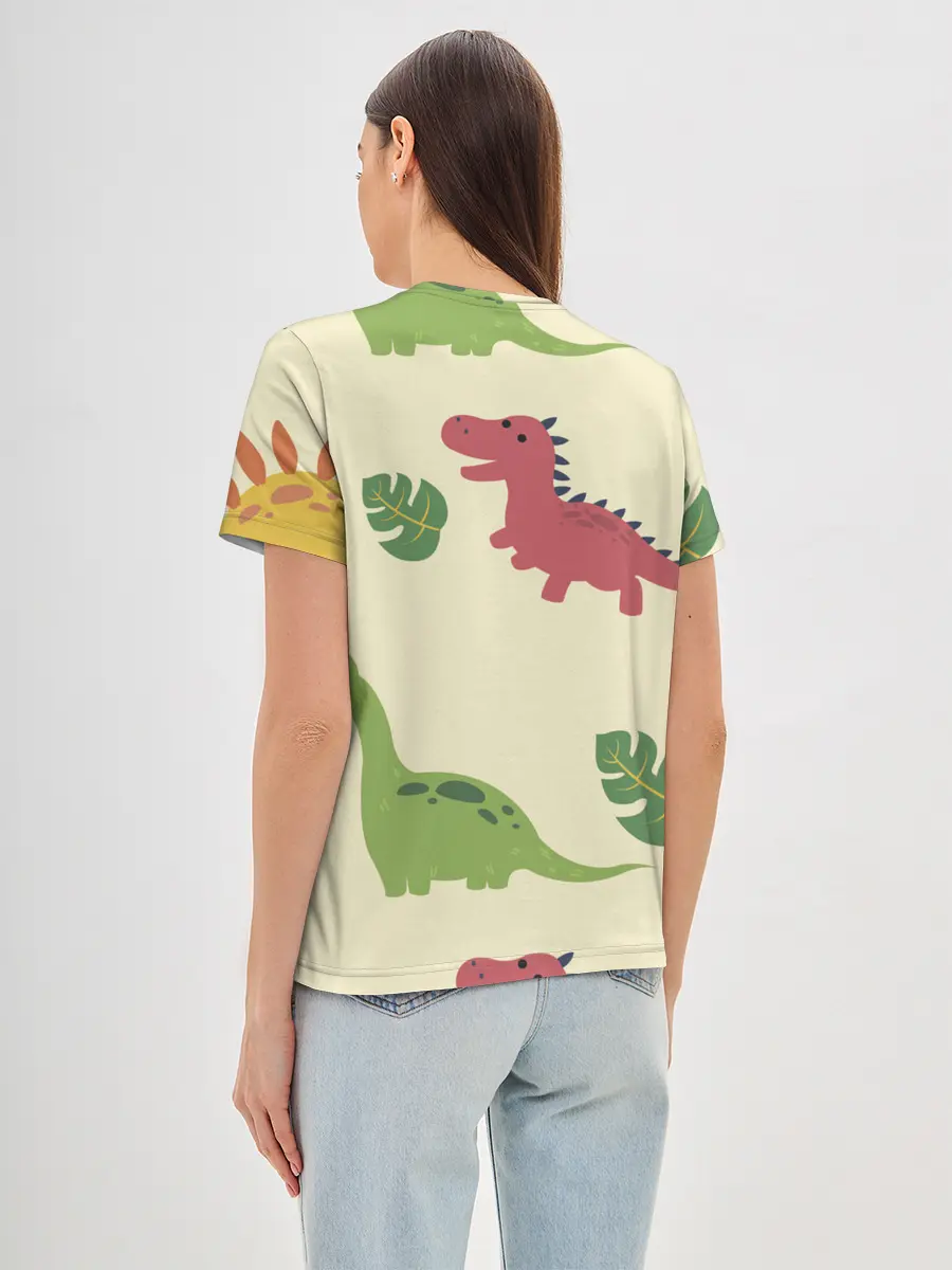 Женская базовая футболка / Динозаврики