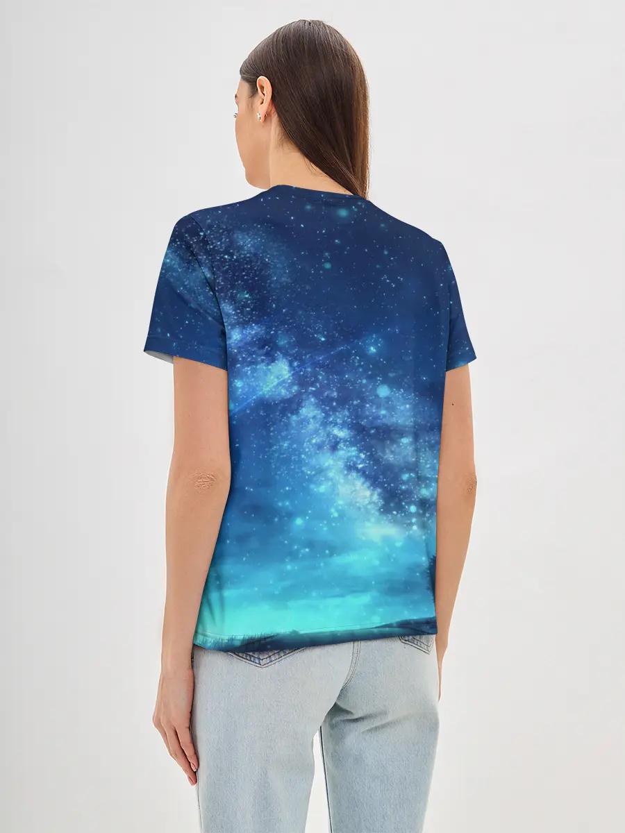 Женская базовая футболка / Синяя Небо
