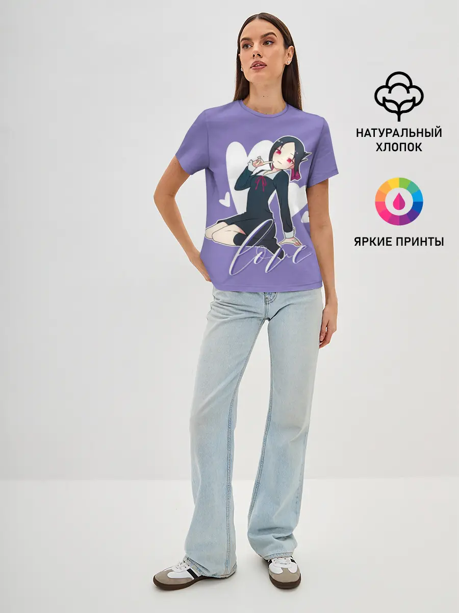 Женская базовая футболка / Love Kaguya Shinomiya