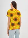 Женская базовая футболка / Принт подсолнухи желтый