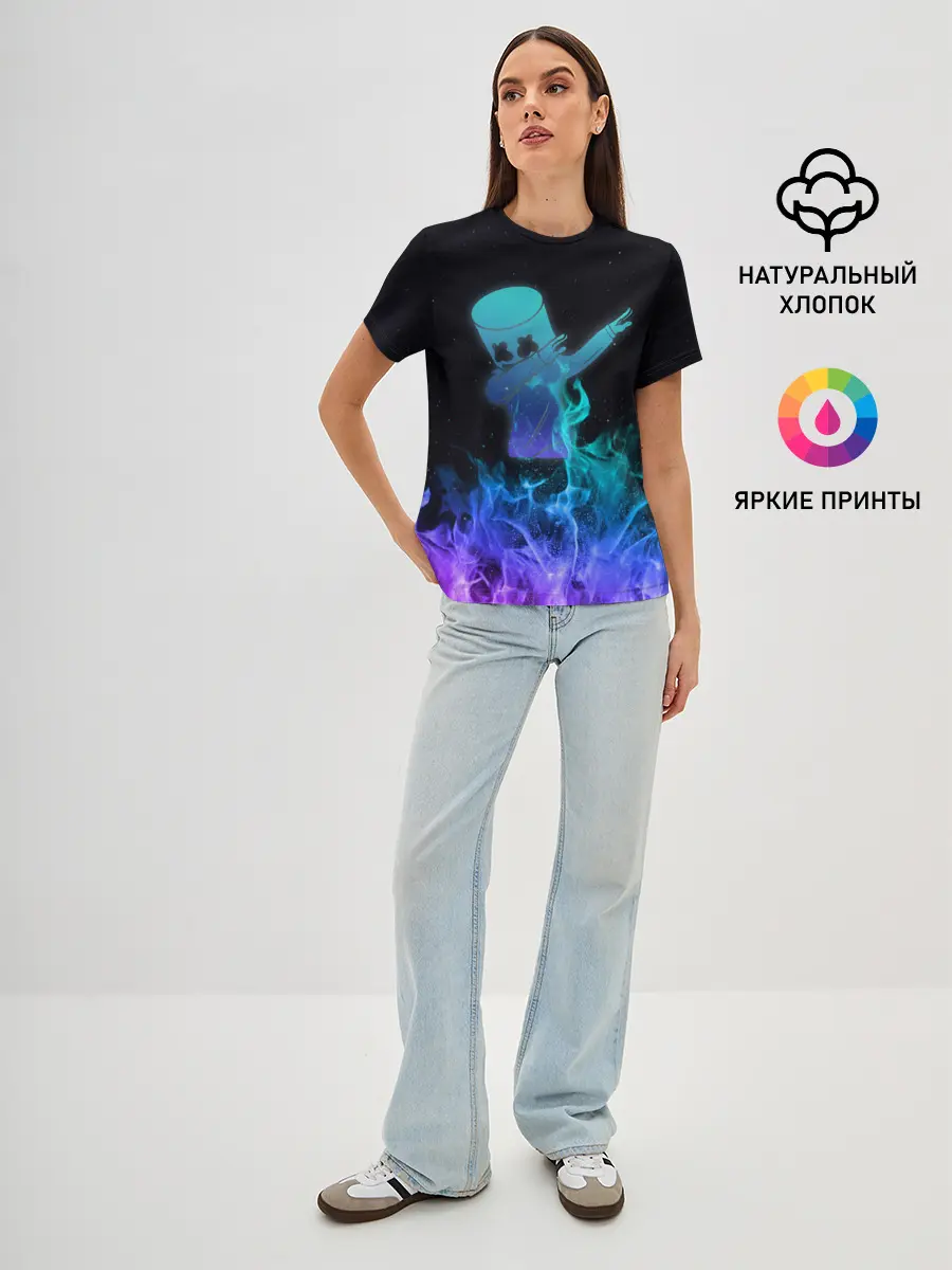 Женская базовая футболка / Marshmello Fortnite