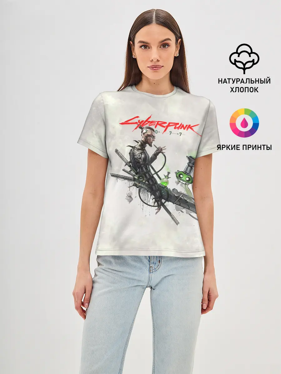 Женская базовая футболка / CYBERPUNK 2077