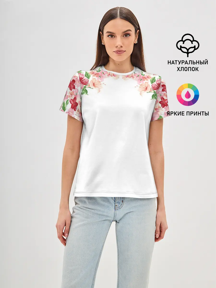 Женская базовая футболка / Цветы