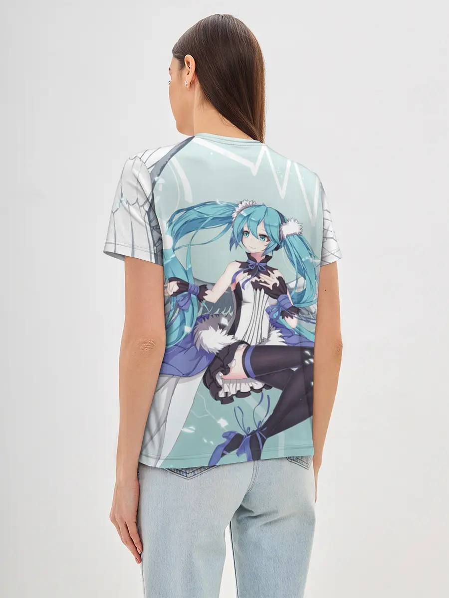 Женская базовая футболка / Хацуне Мику с крыльями
