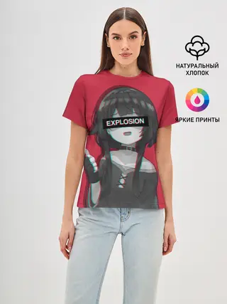 Женская базовая футболка / Megumin Konosuba Мегумин