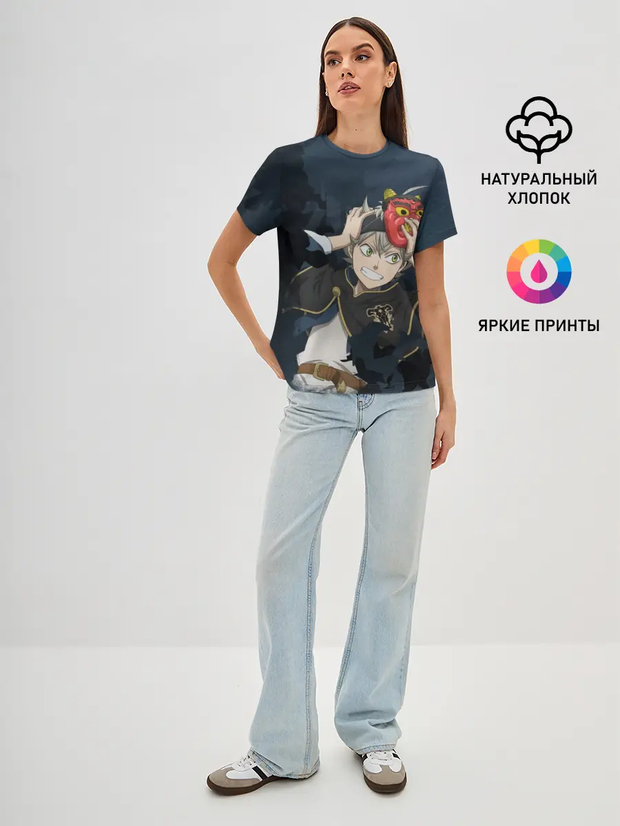 Женская базовая футболка / Черный клевер