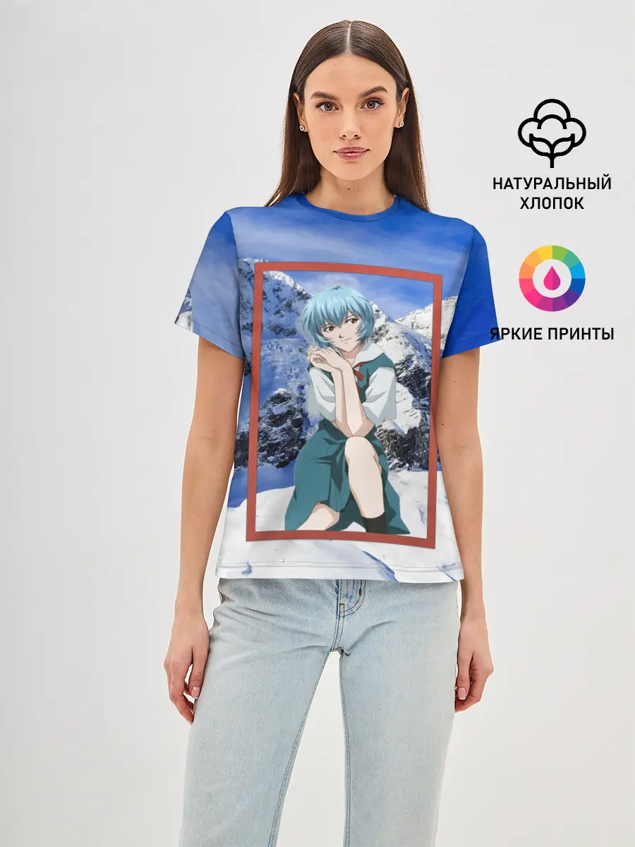 Женская базовая футболка / Рей Аянами