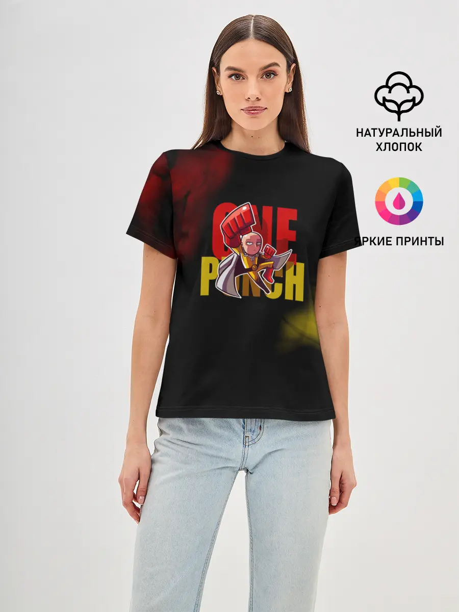 Женская базовая футболка / Один удар Сайтамы