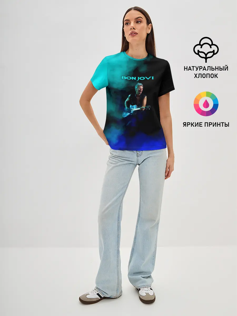 Женская базовая футболка / Bon Jovi