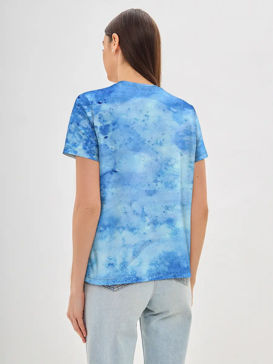 Женская базовая футболка / Красочная синева