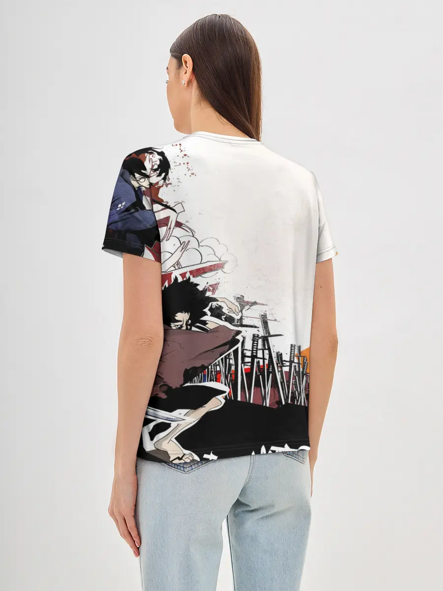 Женская базовая футболка / Афросамурай аниме