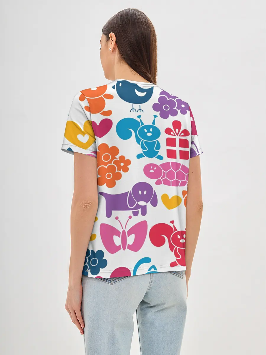 Женская базовая футболка / Звери, детская