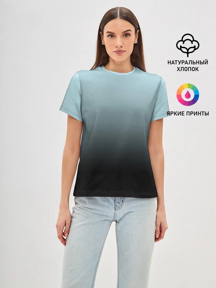 Женская базовая футболка / Black and Blue gradient
