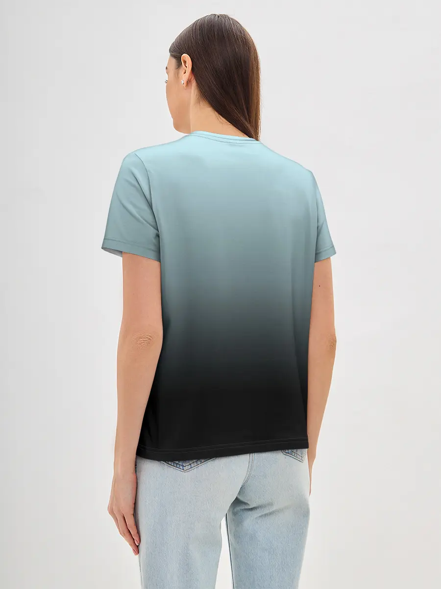 Женская базовая футболка / Black and Blue gradient