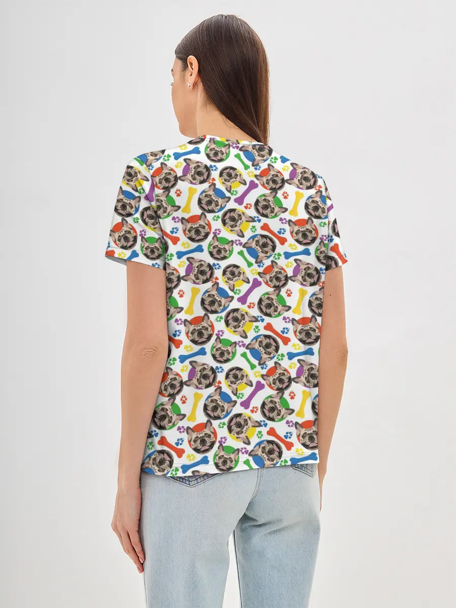 Женская базовая футболка / Французский Бульдог