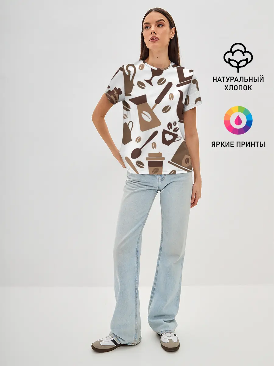 Женская базовая футболка / coffee