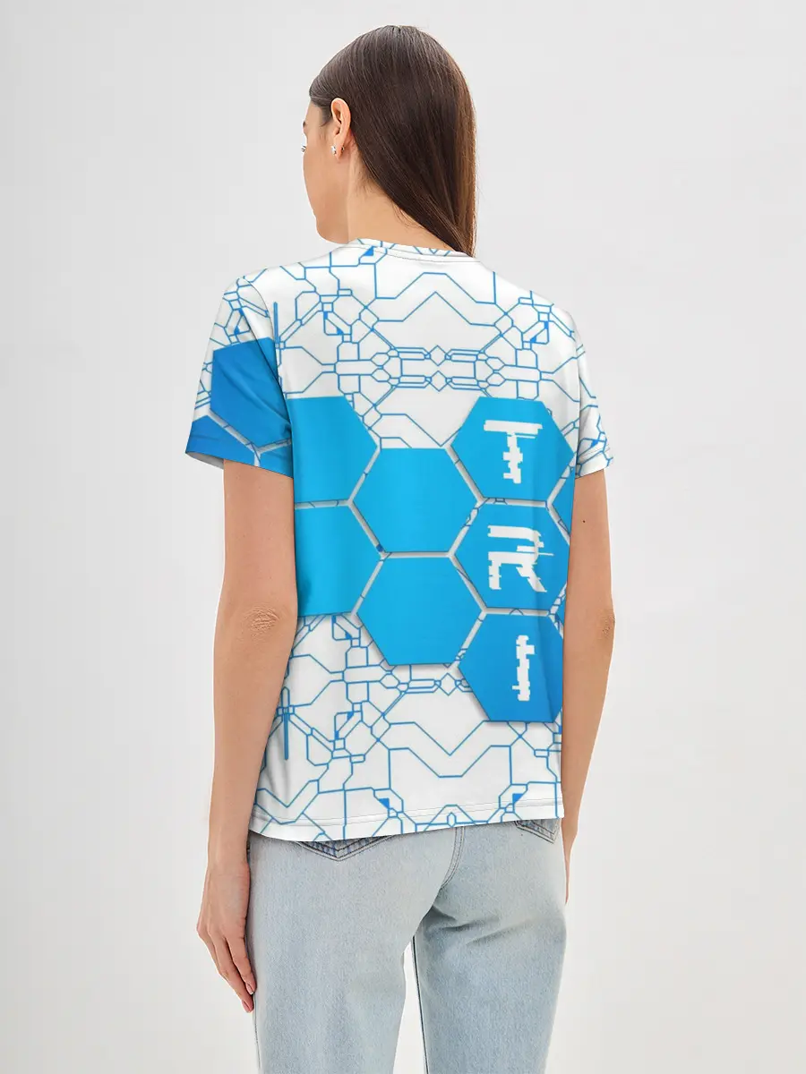 Женская базовая футболка / Плыви, Крути, Беги