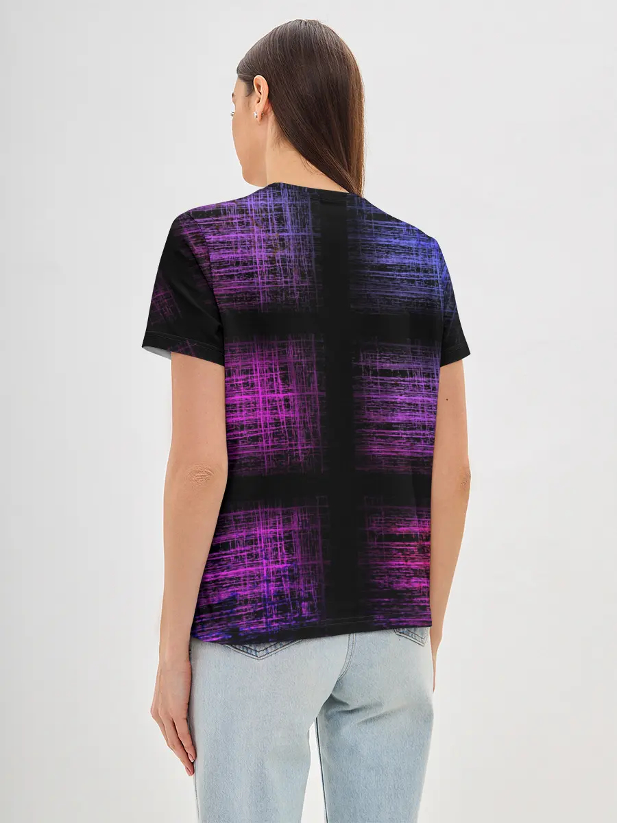Женская базовая футболка / Неоновая абстракция