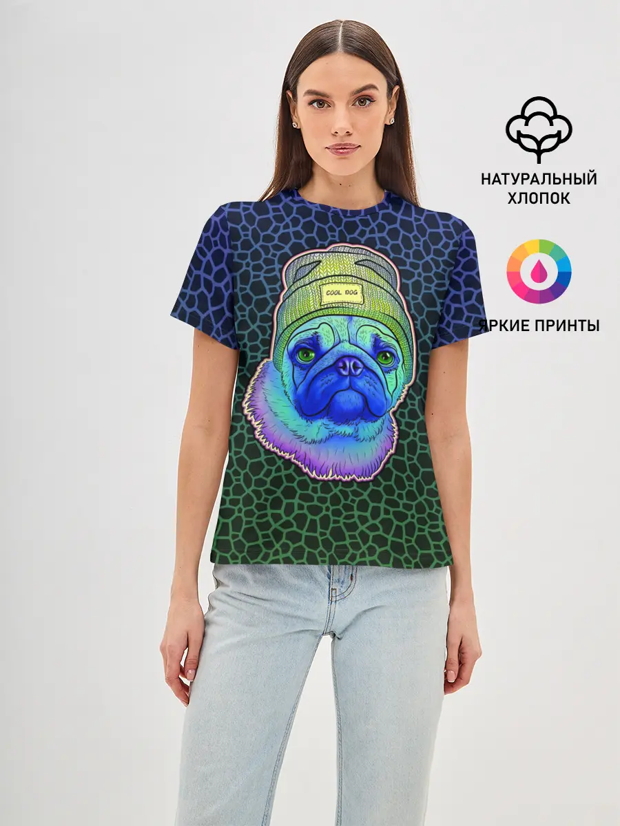 Женская базовая футболка / Мопс