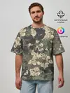 Мужская футболка оверсайз / Камуфляжный рисунок из черепов