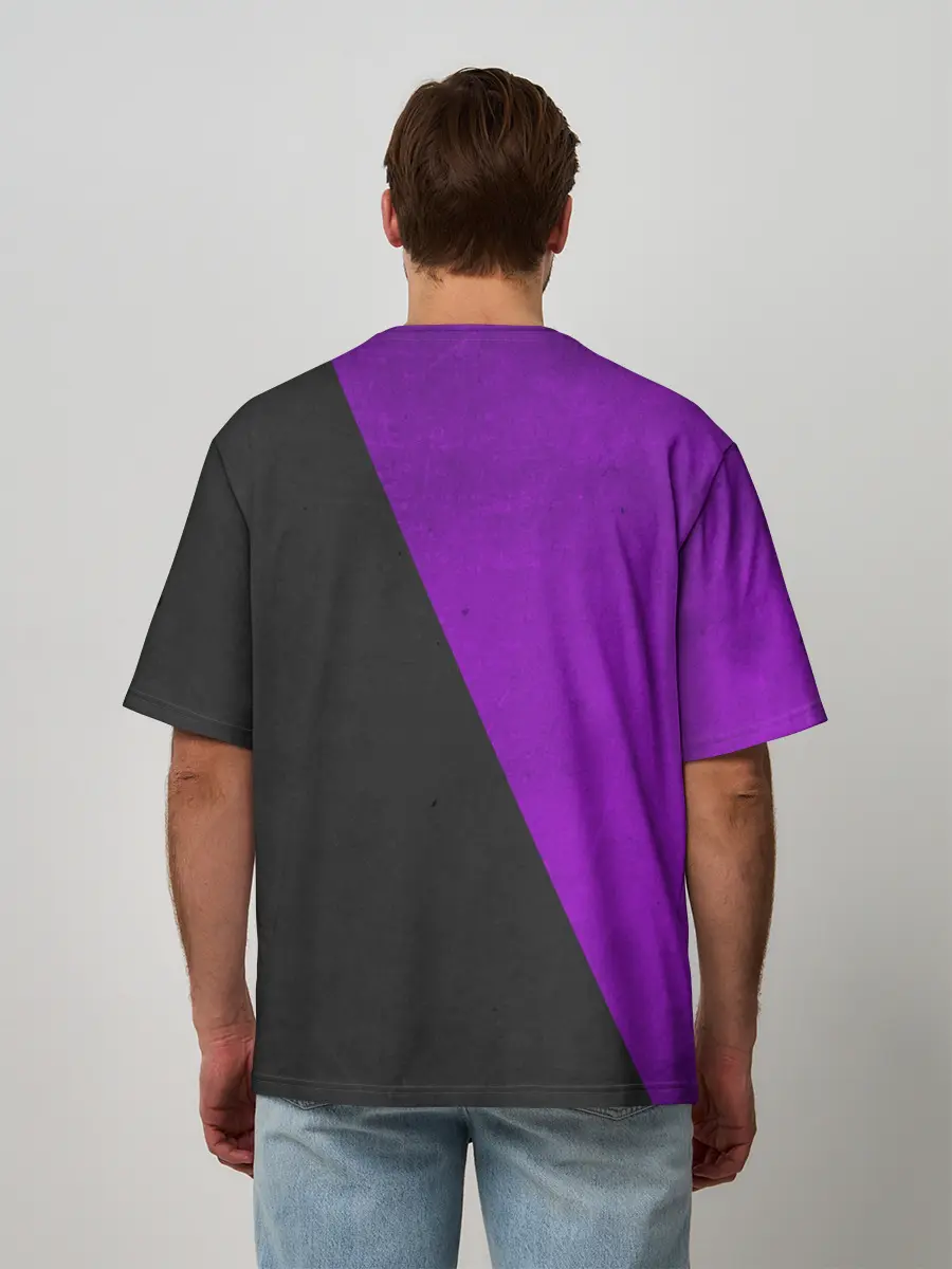Мужская футболка оверсайз / Purple Smile