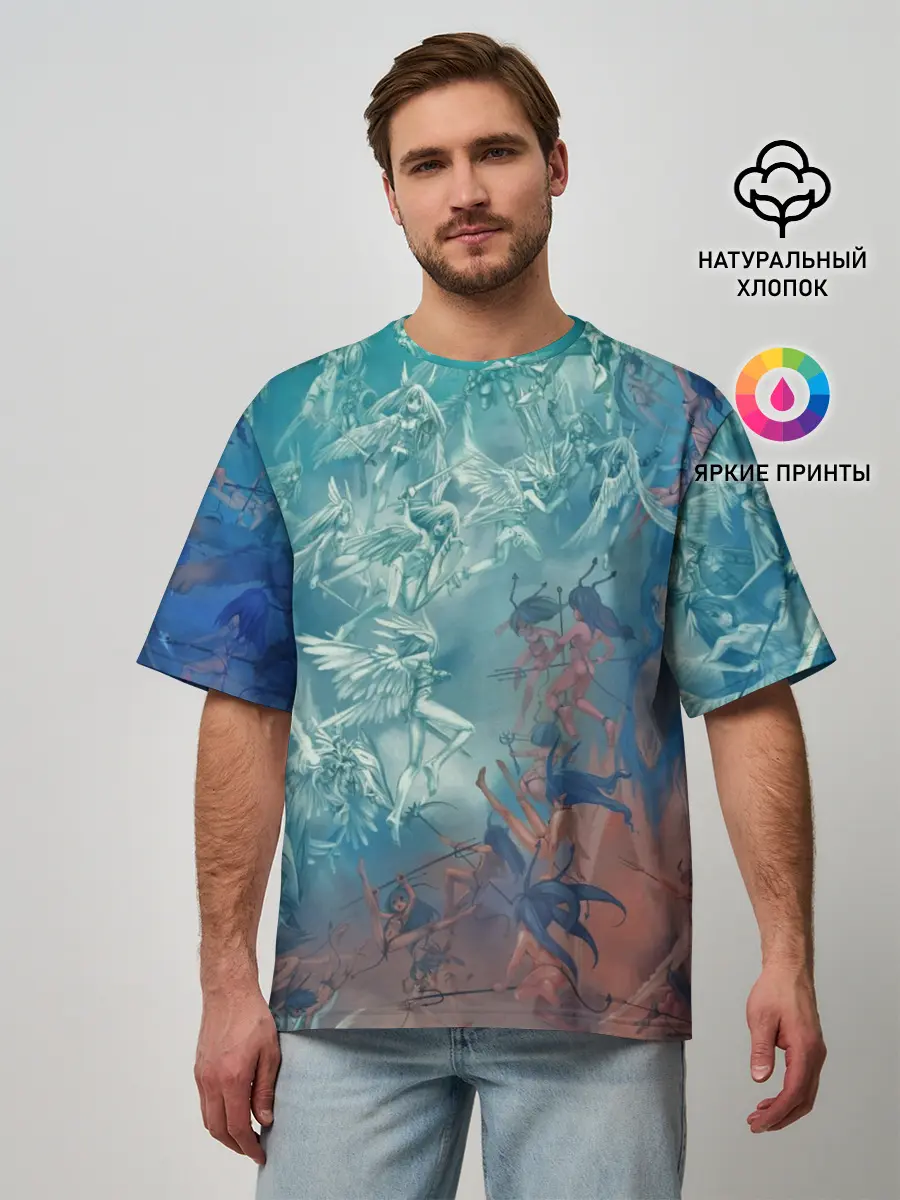 Мужская футболка оверсайз / Ангелы и Демоны