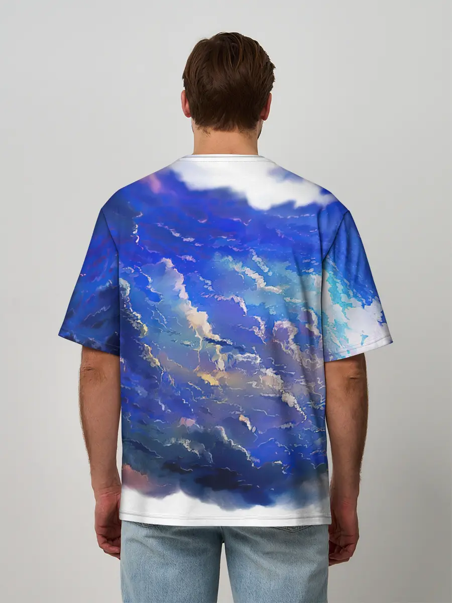 Мужская футболка оверсайз / Высокие облака