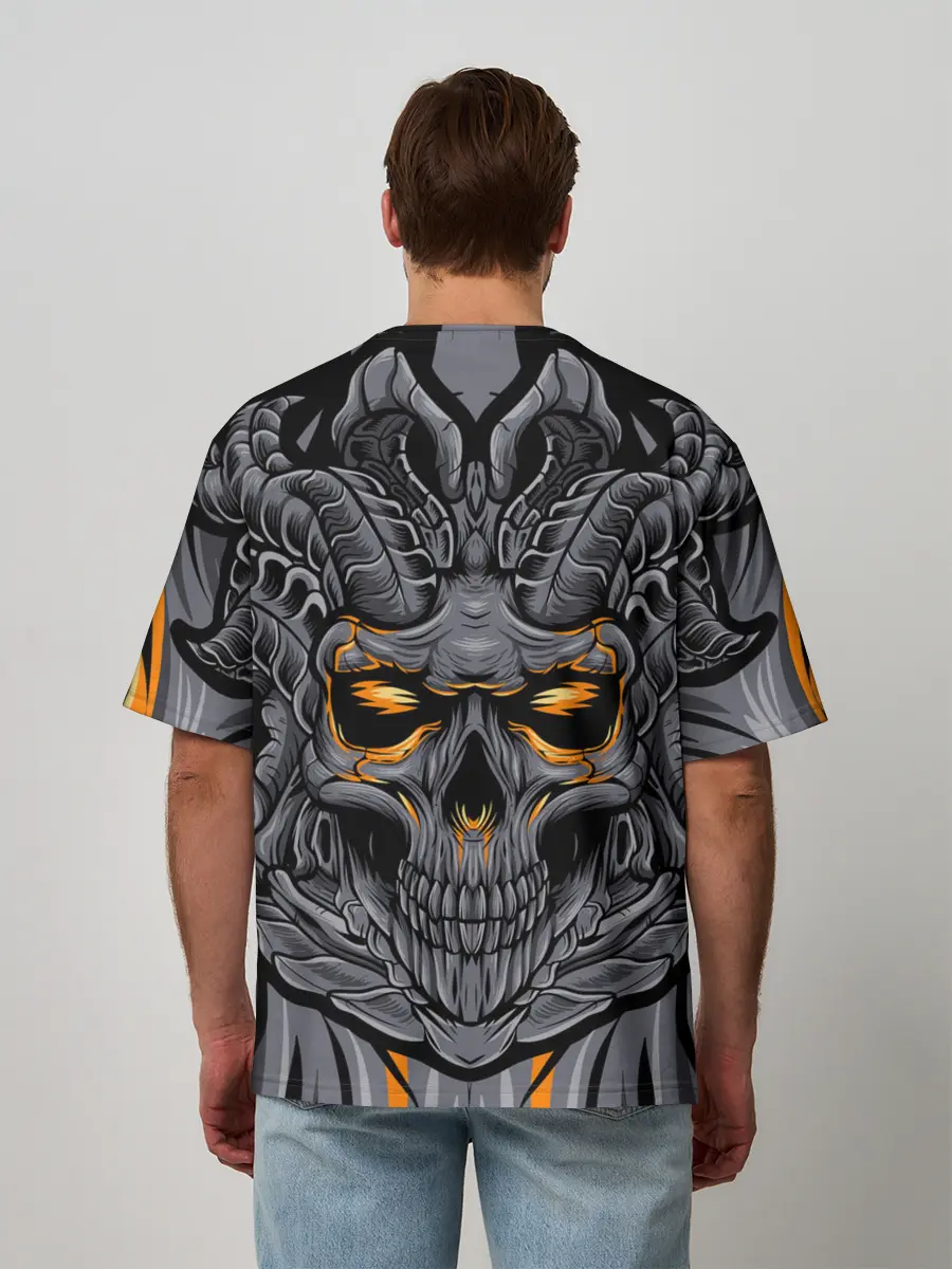 Мужская футболка оверсайз / Череп дьявола