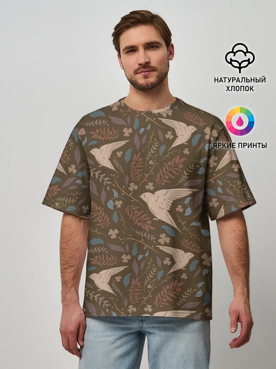 Мужская футболка оверсайз / Литой стриж