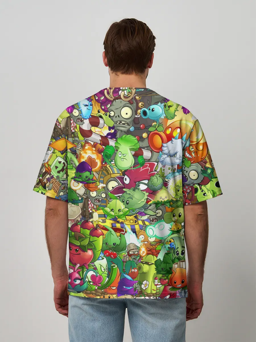 Мужская футболка оверсайз / Plants vs Zombies