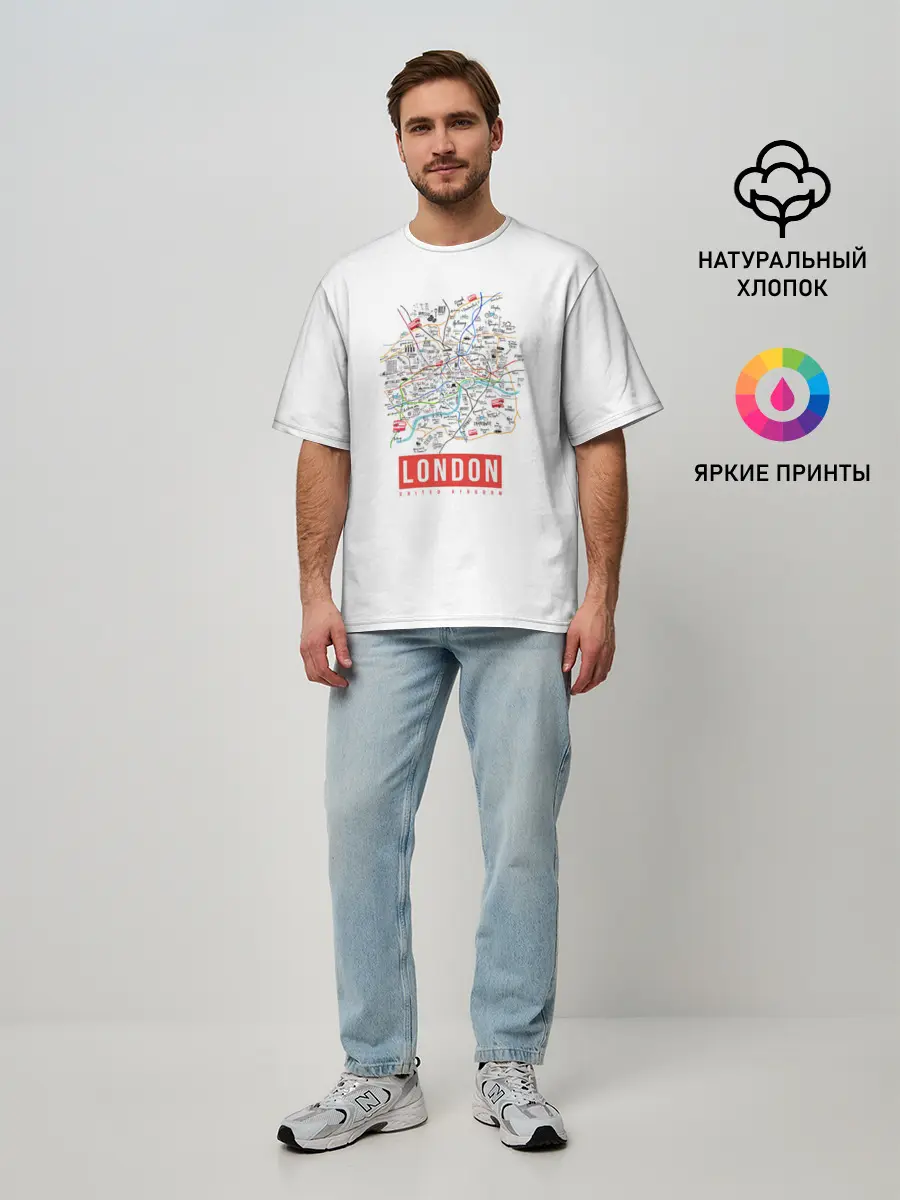 Мужская футболка оверсайз / Лондон