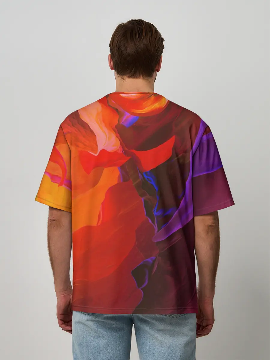 Мужская футболка оверсайз / Горная абстракция