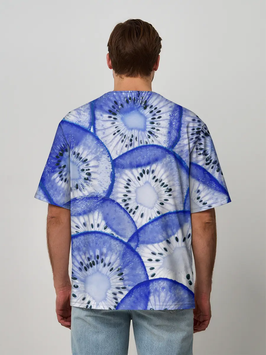 Мужская футболка оверсайз / Синий Киви