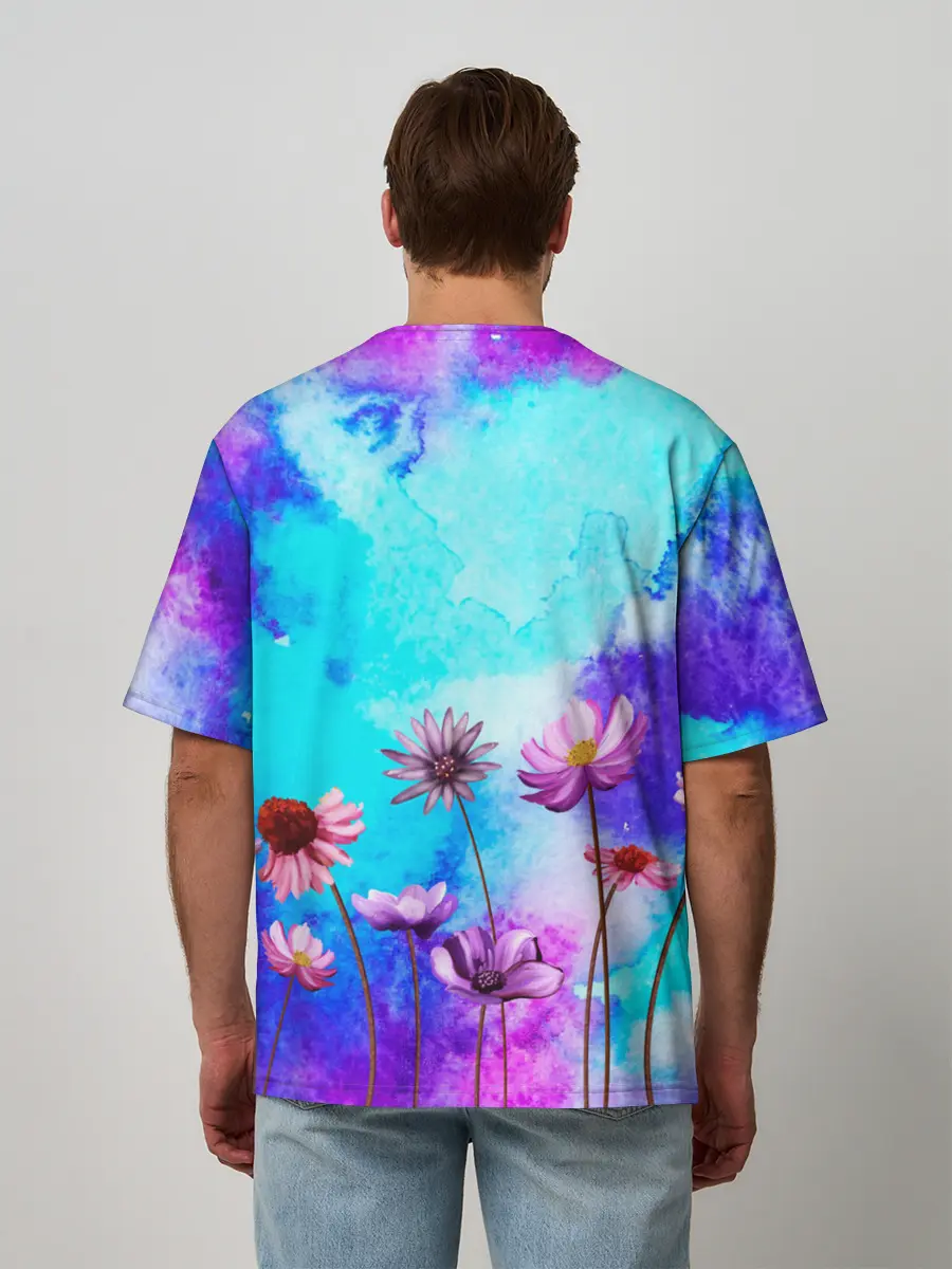Мужская футболка оверсайз / Цветов аромат