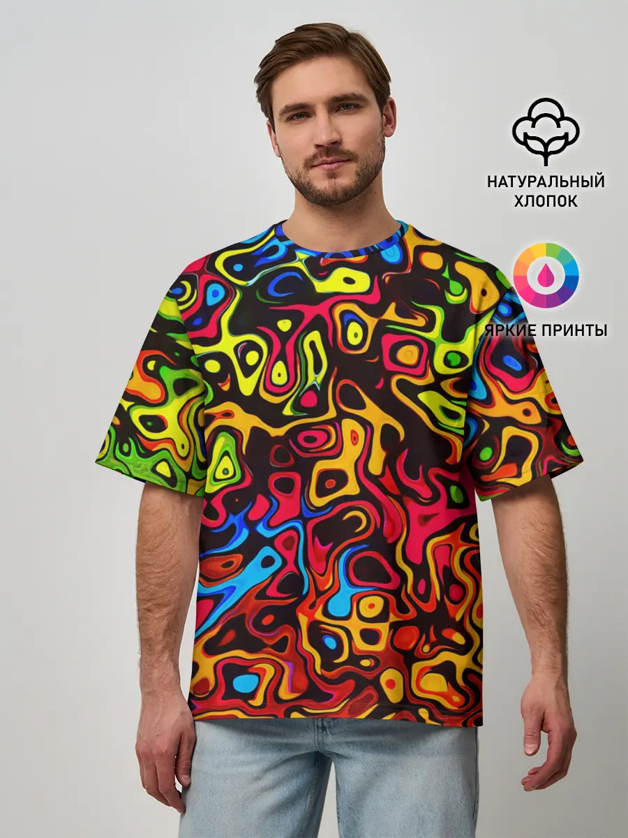 Мужская футболка оверсайз / LIQUID