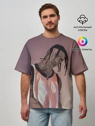 Мужская футболка оверсайз / Потёкший Тревис