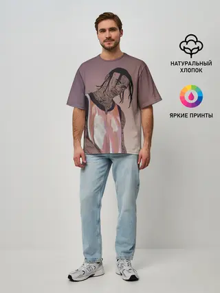 Мужская футболка оверсайз / Потёкший Тревис