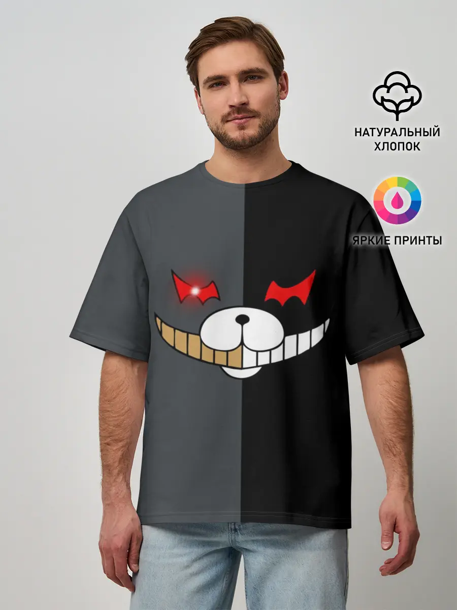 Мужская футболка оверсайз / KUROKUMA x MONOKUMA