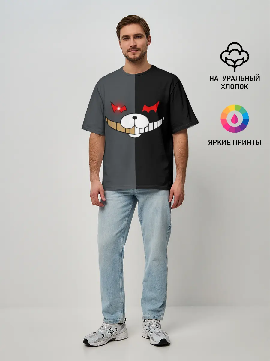 Мужская футболка оверсайз / KUROKUMA x MONOKUMA