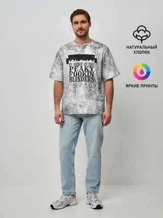 Мужская футболка оверсайз / Острые козырьки