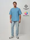 Мужская футболка оверсайз / Рыбки на голубом
