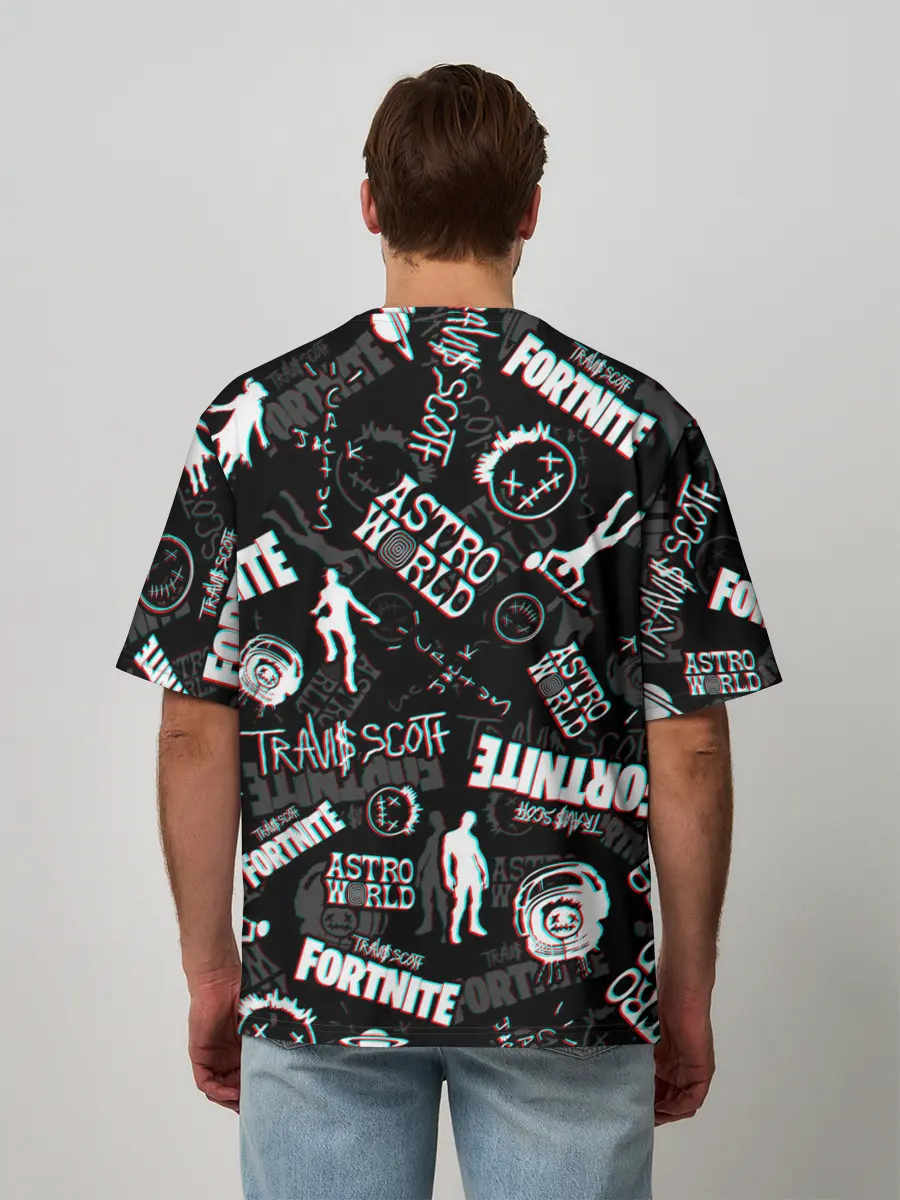 Мужская футболка оверсайз / TRAVIS SCOTT+FORTNITE