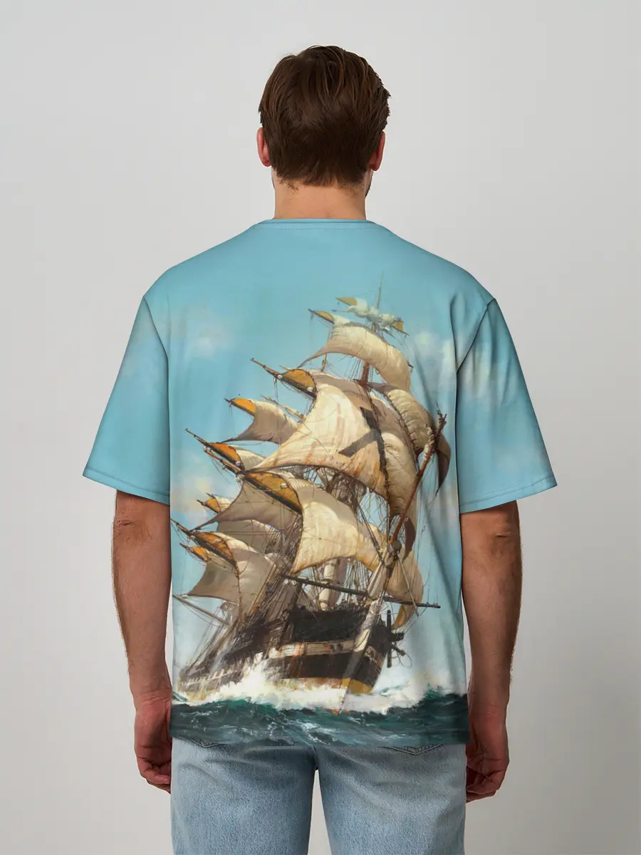 Мужская футболка оверсайз / Парусник