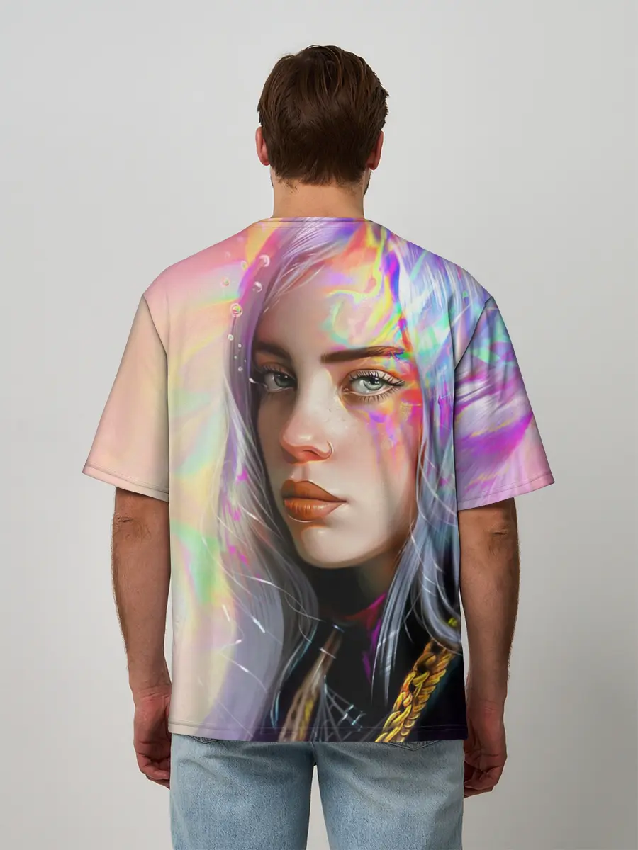 Мужская футболка оверсайз / Billie Pinky Wave
