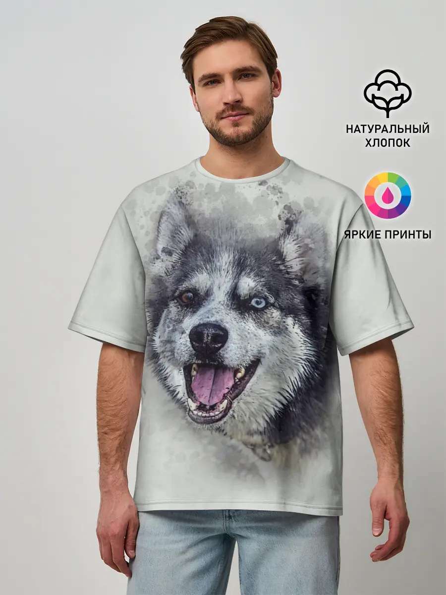 Мужская футболка оверсайз / Хаска