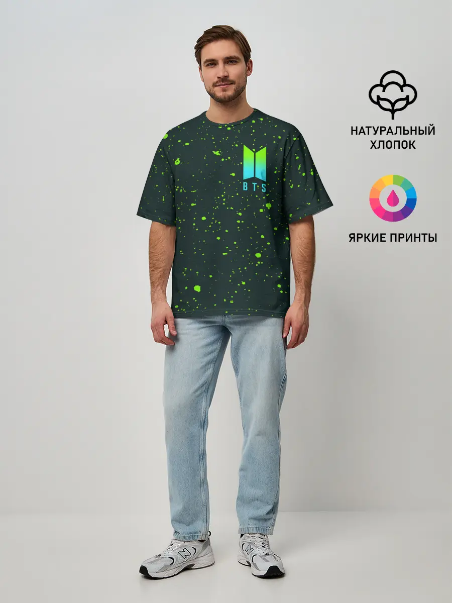 Мужская футболка оверсайз / BTS / БТС