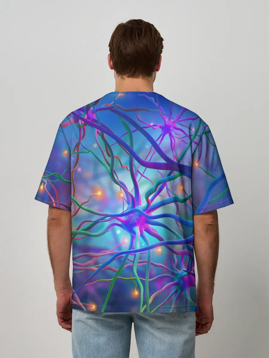 Мужская футболка оверсайз / НЕРВНЫЕ ОКОНЧАНИЯ